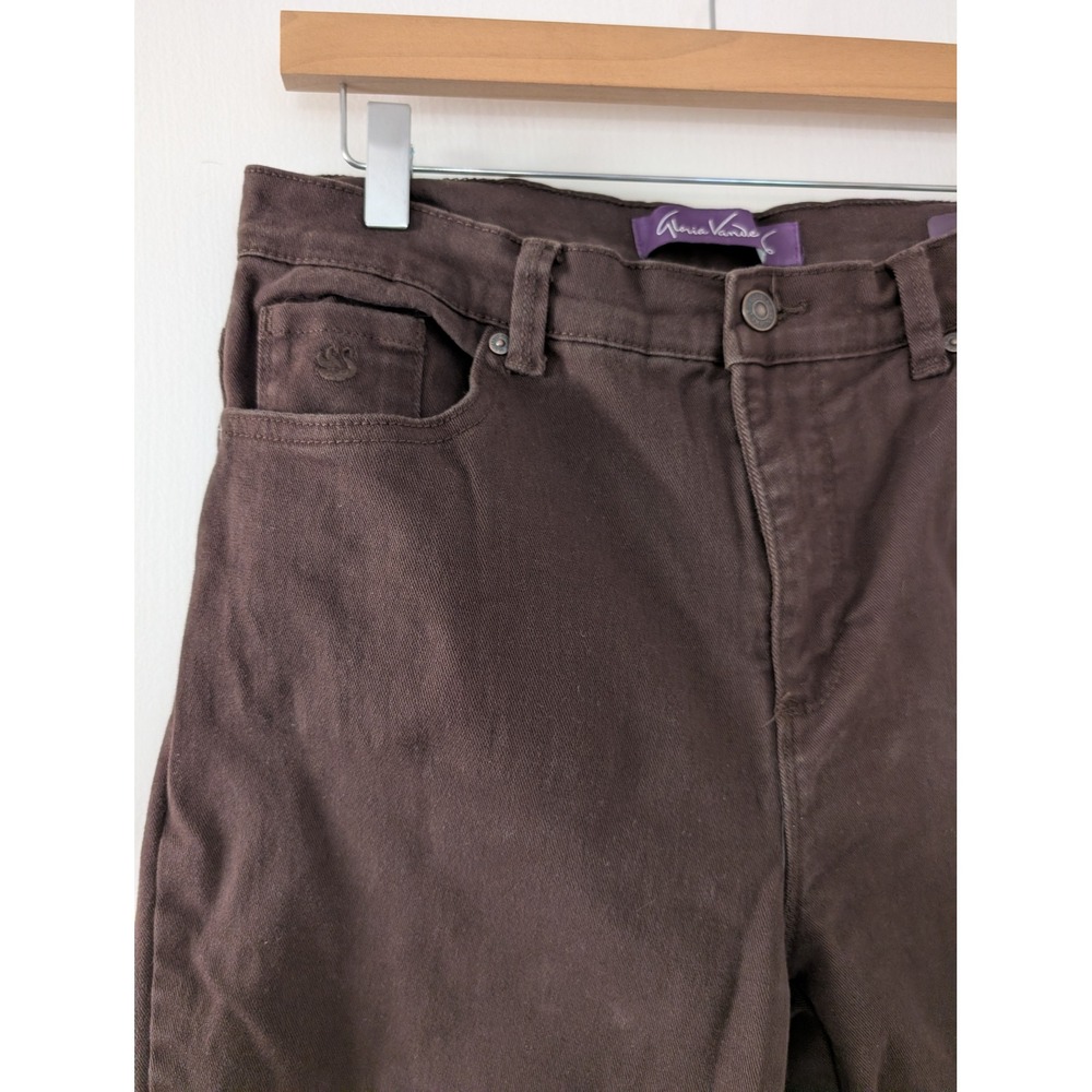 Gloria Vanderbilt Amanda Jeans Womens 10 Brown High Rise Tapered Stretch Denim - Picture 8 of 9